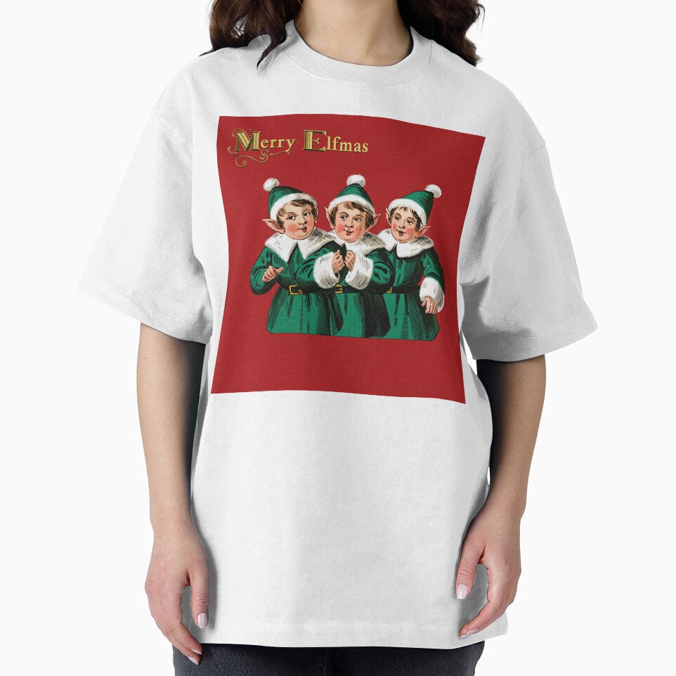 Cute vintage Merry Elfmas' Santa's Elves design by Vintage Designs +