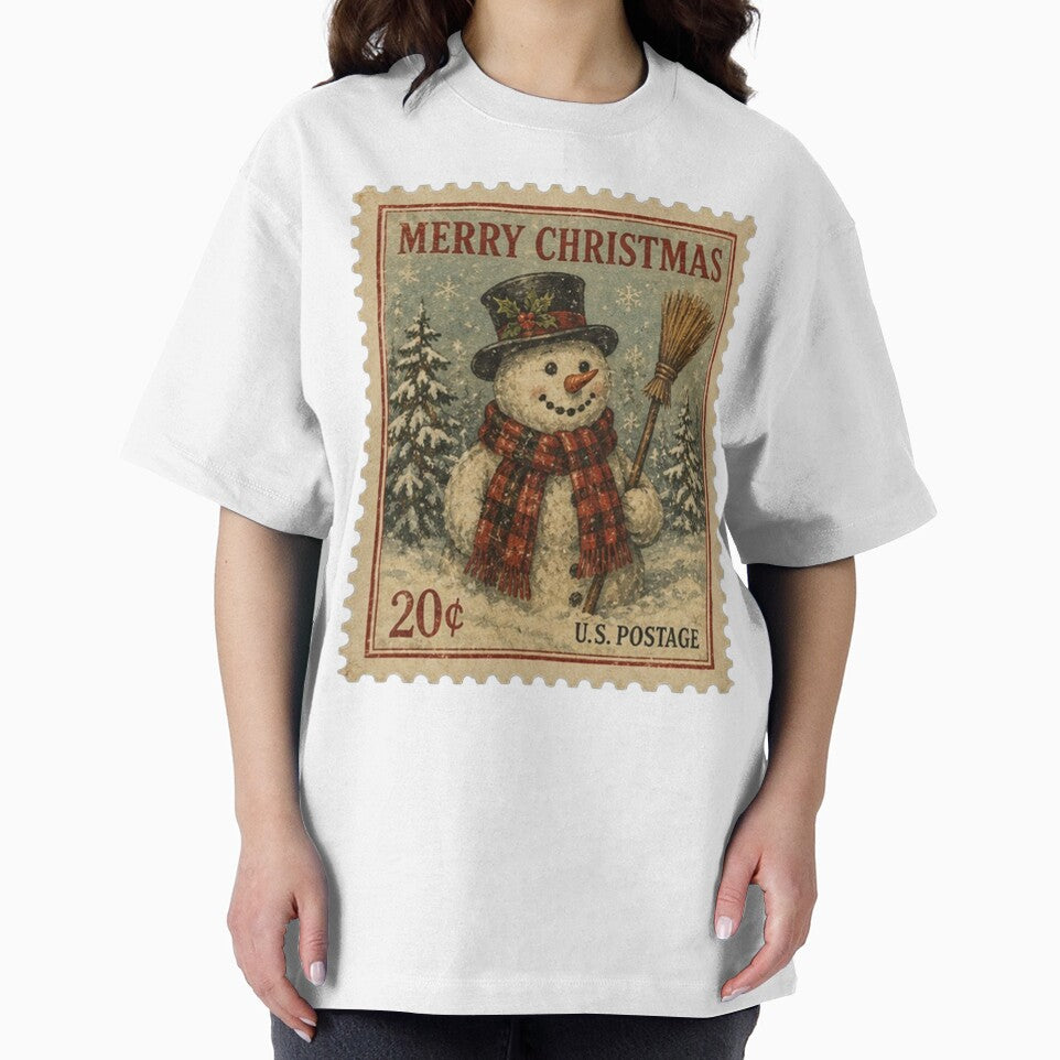 Vintage Snowman Christmas Postage Stamp by Kenny8716