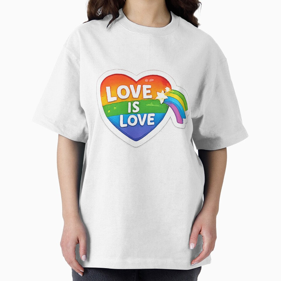 Love Is Love Rainbow Heart Sticker | Pride LGBTQ+ Love Design by AestheticLoveArt