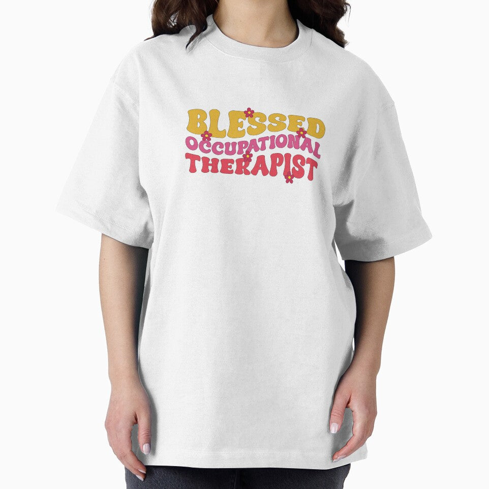 Blessed Occupational Therapist Retro Flowers by GamerGearTees