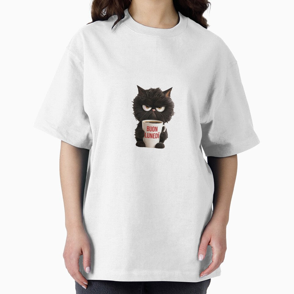 Gatto Nero Buon Lunedì - Grumpy Coffee Cat by RakyLaky