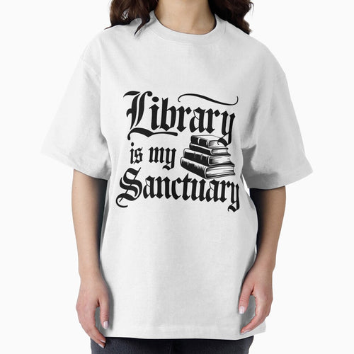 "Library is my Sanctuary" Gothic Book Lover Design by pixelpopplanet