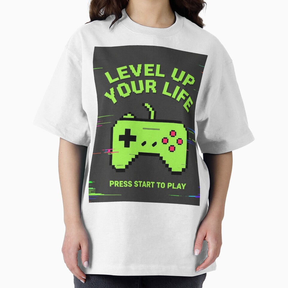 Level Up Your Life Retro Gaming Poster – 8 Bit Controller Arcade Art by FestivityFinds