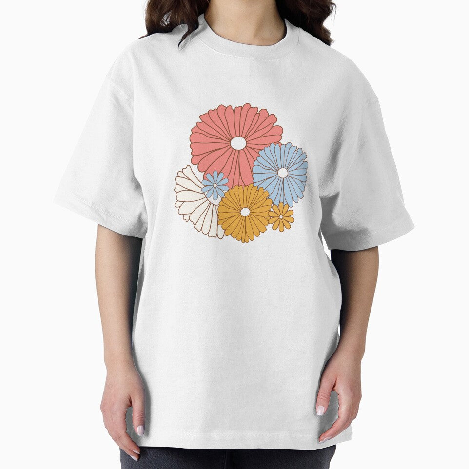 Groovy daisy flowers. 70s Retro Floral. by CoCoArt-Ua