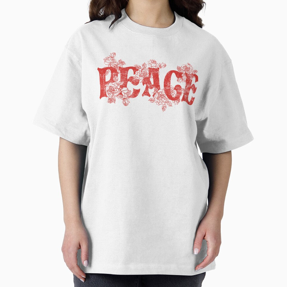 Retro Peace Floral Rose Typography by The secret storage room