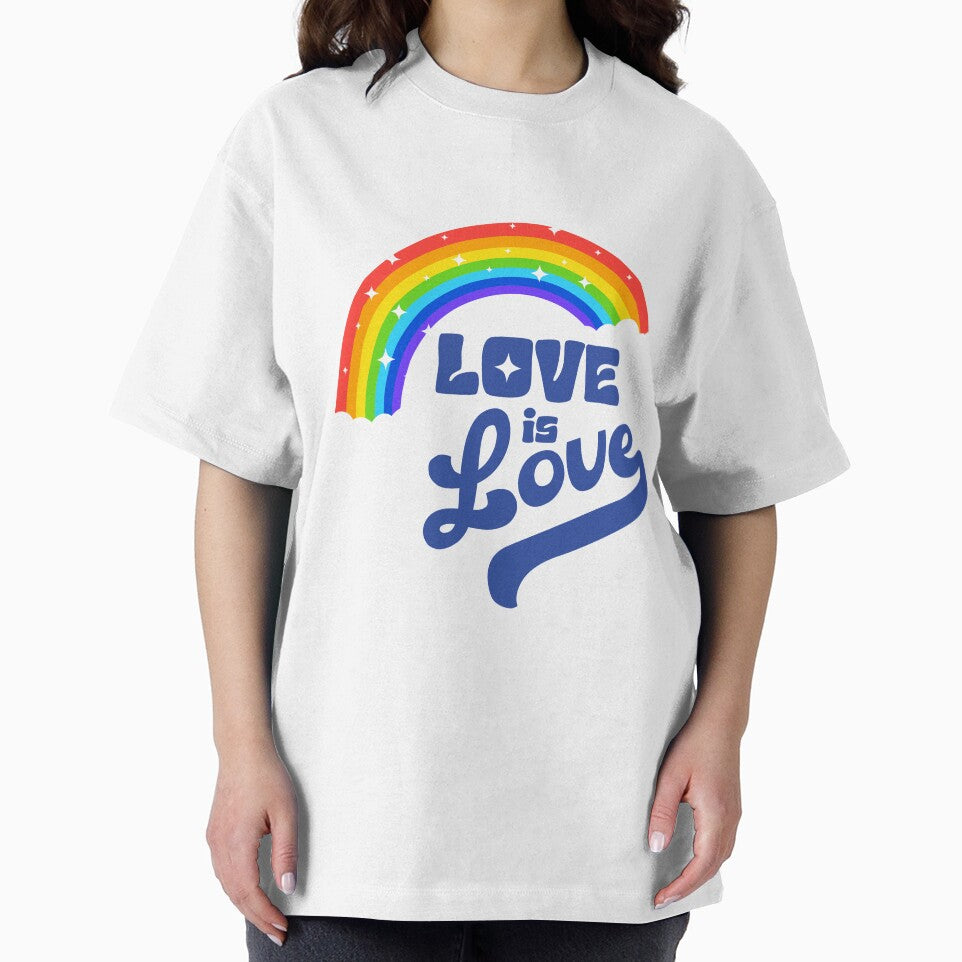 LOVE IS LOVE gay pride rainbow retro design by w1ckerman