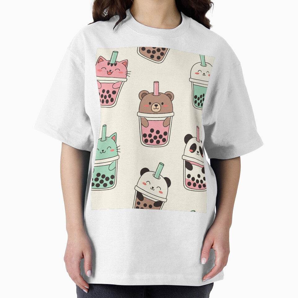 Kawaii Boba Tea Animals Pattern by ColorVR