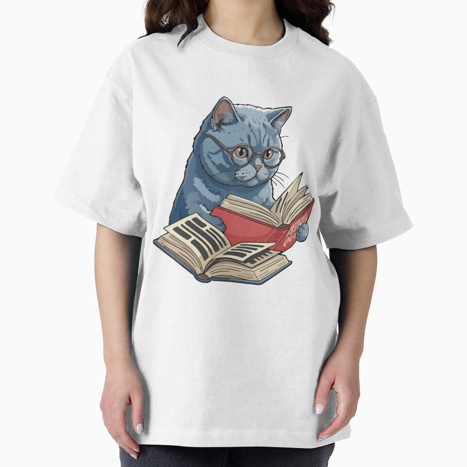 Book Lover British Shorthair Cat Art by BilkaCreations
