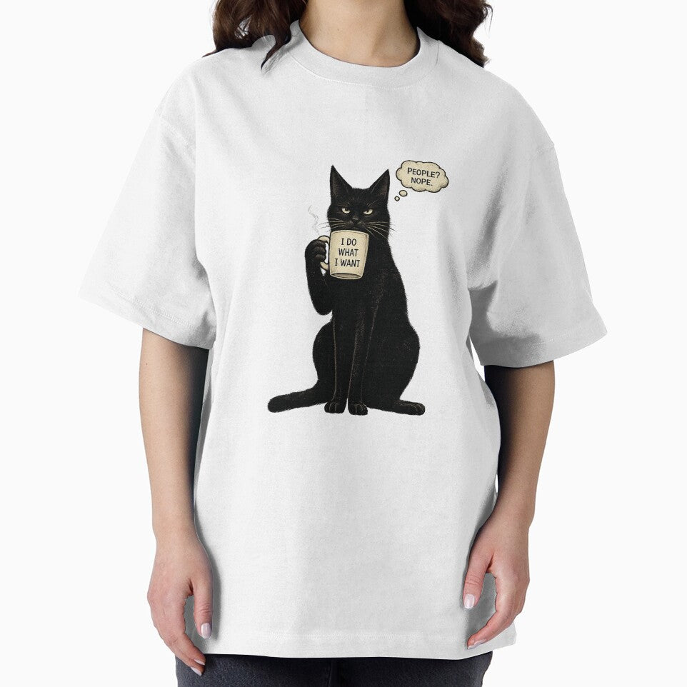 Funny Sarcastic Black Cat – People? Nope. by TheArtStudios