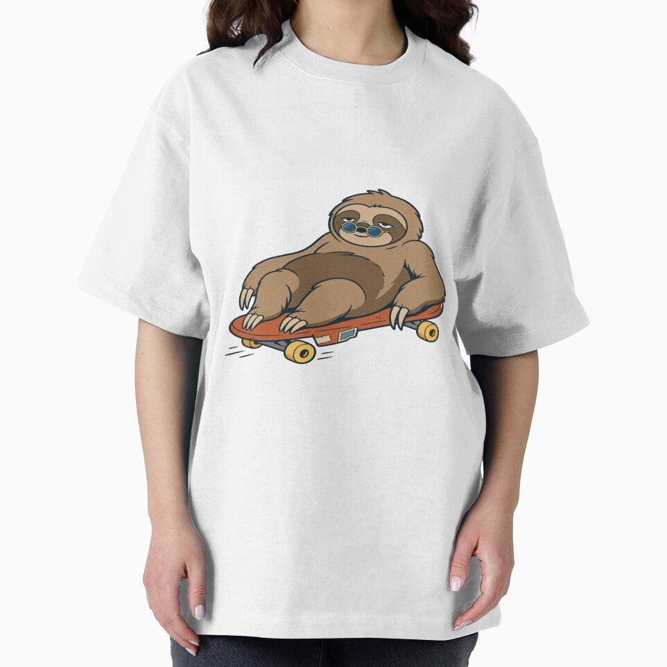 Not Fast Not Furious — Sloth Skateboard Animal-pun Humor by Mosidrip