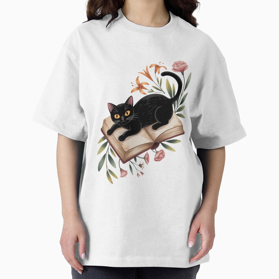 Floral Cat Book Book Lover Librarian by SapfireStuArt