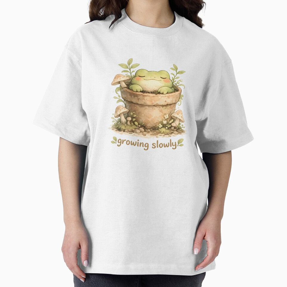 Cute Frog Plant Pot Shirt — Cozy Cottagecore Frog Botanical Aesthetic Art by Moss & Mellow