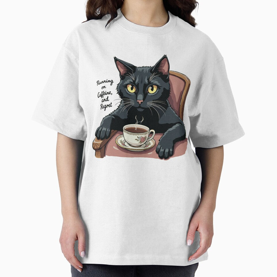 Caffeine & Regret Cat by Black Cat Merch Company