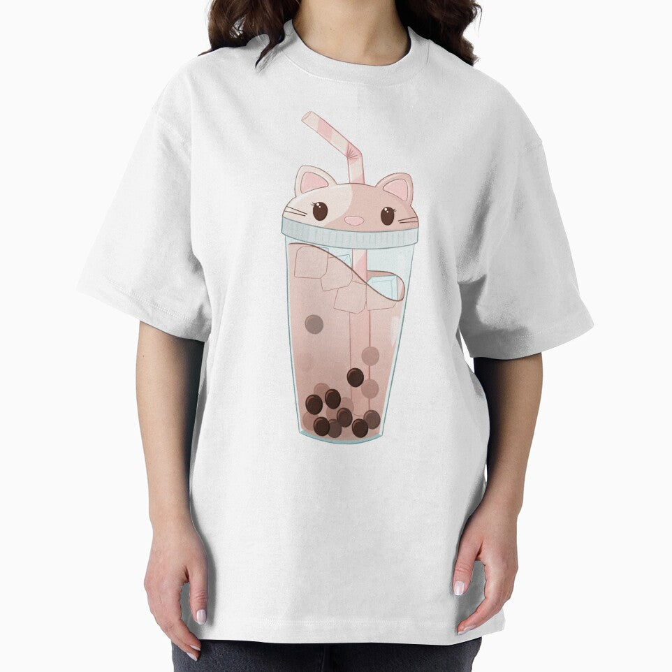 Kawaii cat boba tea by milyahs-art