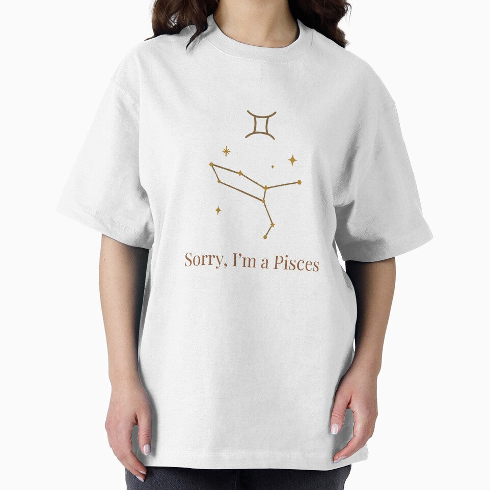 “Sorry, I’m a Pisces” Sticker – Dreamy Astrological Design with Golden Constellation by Luz M. Oroño