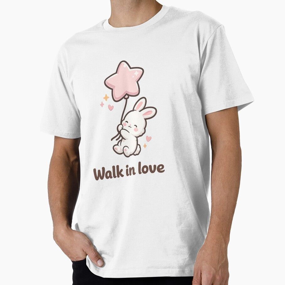 Cute Kawaii Bunny Walk In Love by Bright Sprout Wear