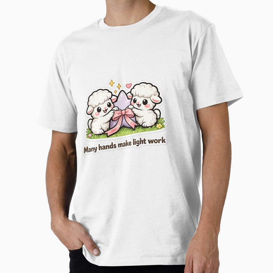 Cute Kawaii Lambs Many Hands Design by Bright Sprout Wear