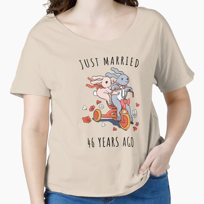Just Married 46 Years Ago - 46th Anniversary Couple Bunnies Tee, Phone Cases And Other Gifts by MemWear