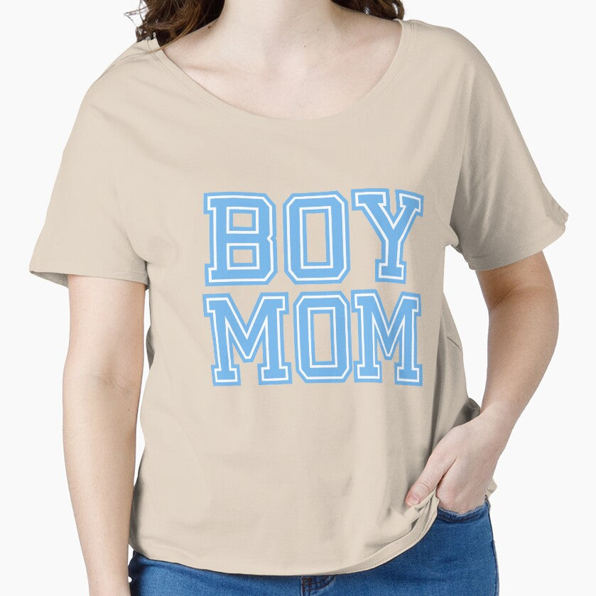 Boy Mom Blue Baby Shower Gender Reveal Party Womens T Shirt by arcadetoystore