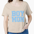 Boy Mom Blue Baby Shower Gender Reveal Party Womens T Shirt by arcadetoystore
