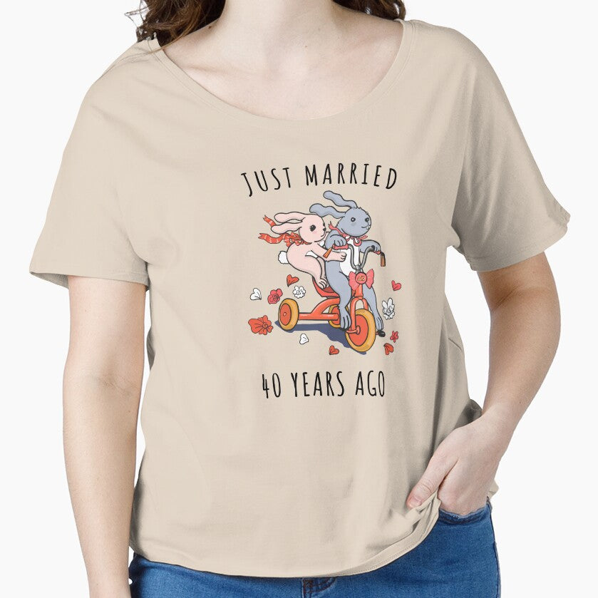 Just Married 40 Years Ago - 40th Anniversary Couple Bunnies Tee, Phone Cases And Other Gifts by MemWear