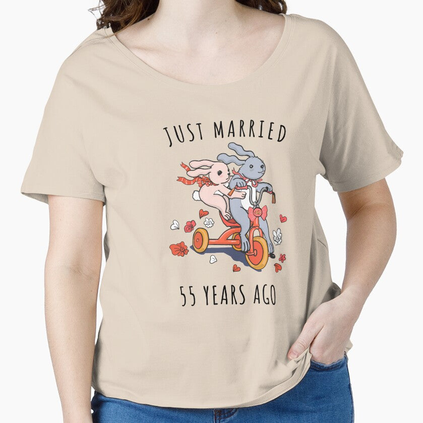 Just Married 55 Years Ago - 55th Anniversary Couple Bunnies Tee, Phone Cases And Other Gifts by MemWear