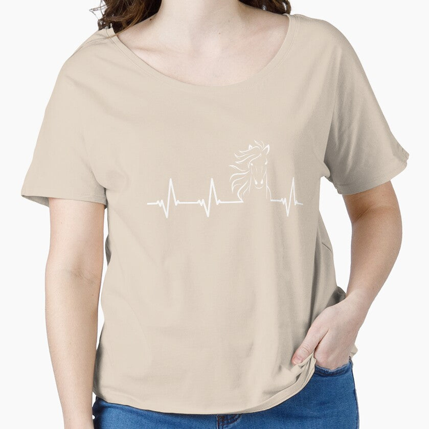 Horse Heartbeat Gift T-Shirt by LazyGreyBear