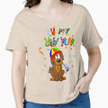 Happy New Year Cute Dog, Howdy New Year,New Years Celebration, New Years Eve Countdown by Adri Barnard