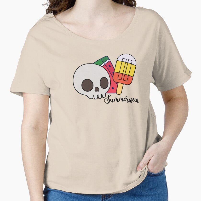 Summerween Skull Watermelon & Candy Corn Popsicle Cute Halloween Summer Design by Hallowed Artistry