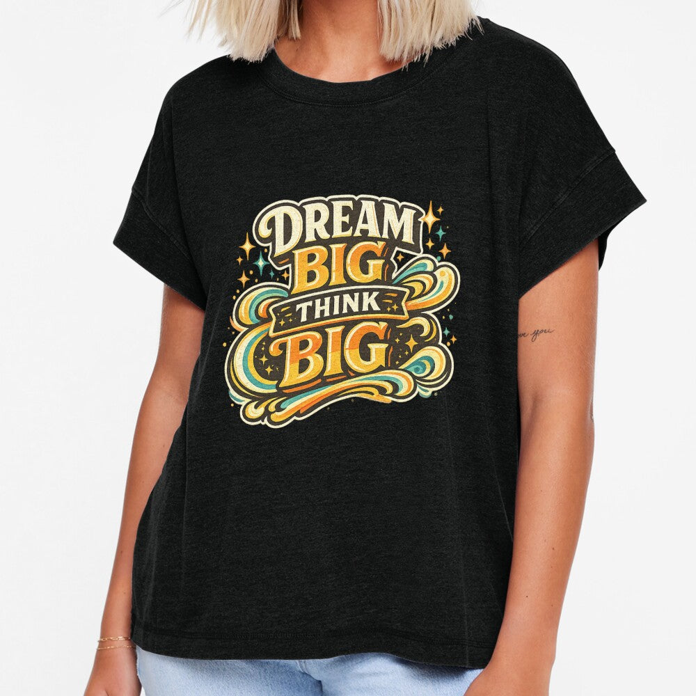 Dream Big Think Big Motivational Quote Retro Vintage Typography Design | Inspirational Success Mindset Graphic by HEERYAK