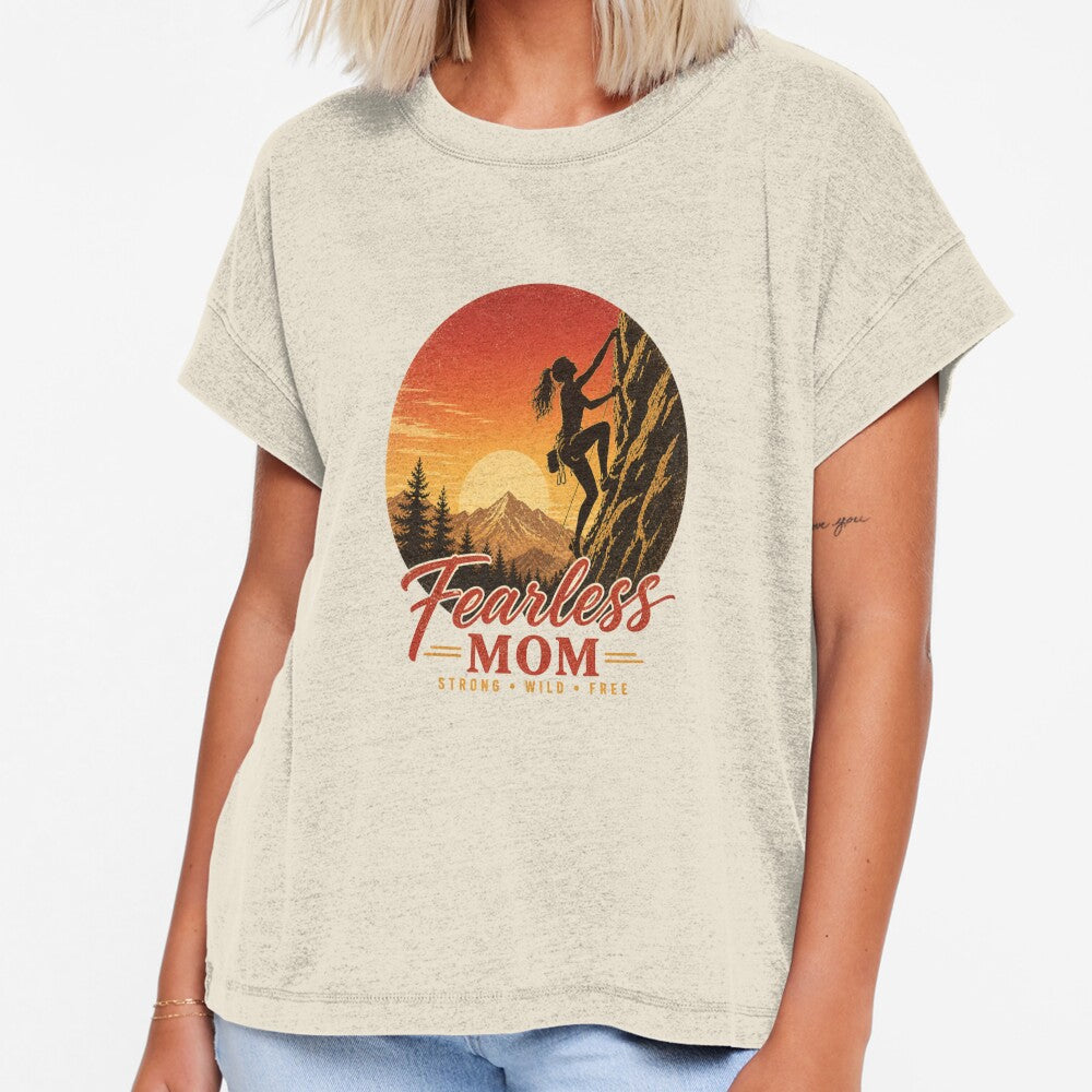Fearless Mom – Strong Wild Free Climbing Woman Sunset Design by EichStore