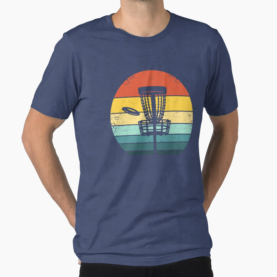 70s Disc Golf Silhouette on a Vintage Sunset by KleverOlivier