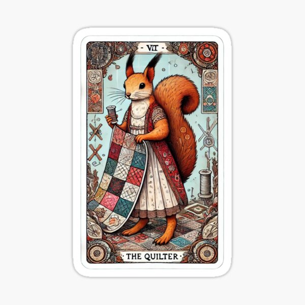 The Quilter Squirrel Quilting Tarot Card by litchick1977