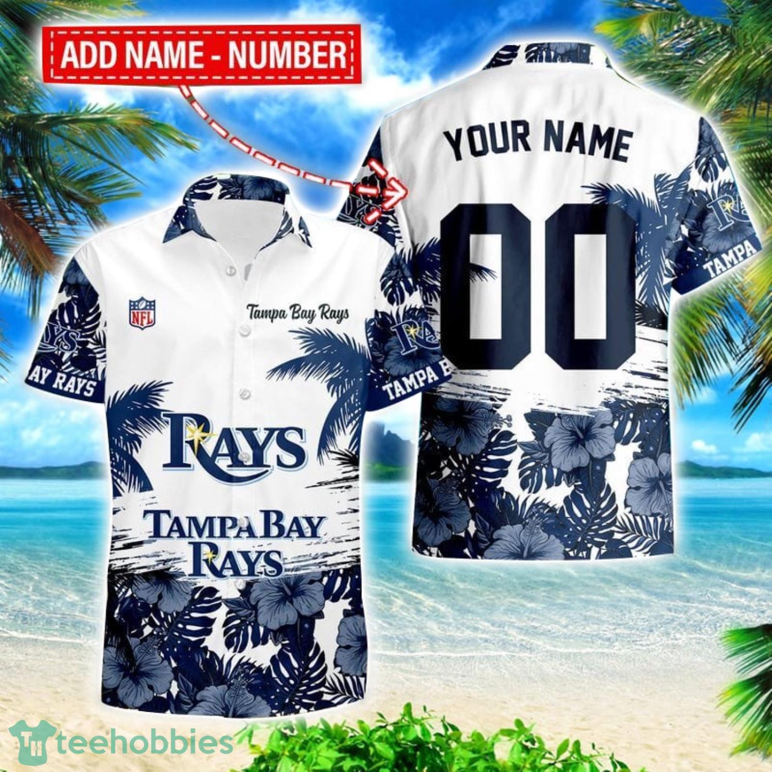Tampa Bay Rays Hibiscus Flower Hawaii Shirt and Shorts Summer Beach Shirt Custom Name And Number