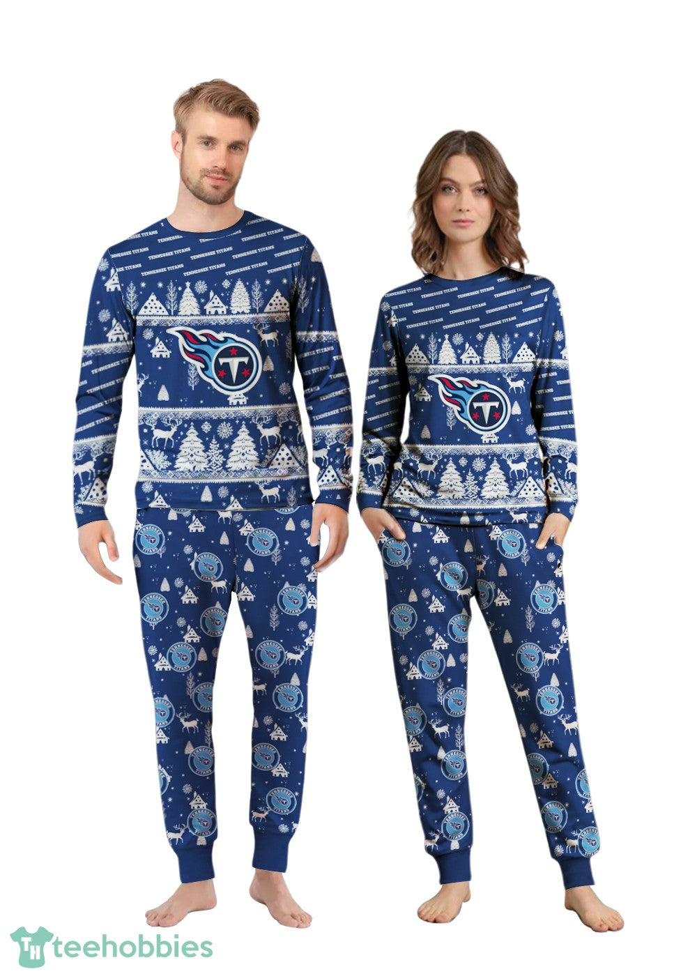 Tennessee Titans Christmas Pattern Family Matching Pajamas Sets Best Gift For Christmas