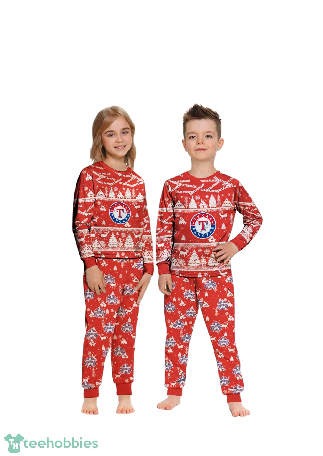 Texas Rangers MLB Christmas Pattern Family Matching Pajamas Sets Best Gift For Christmas