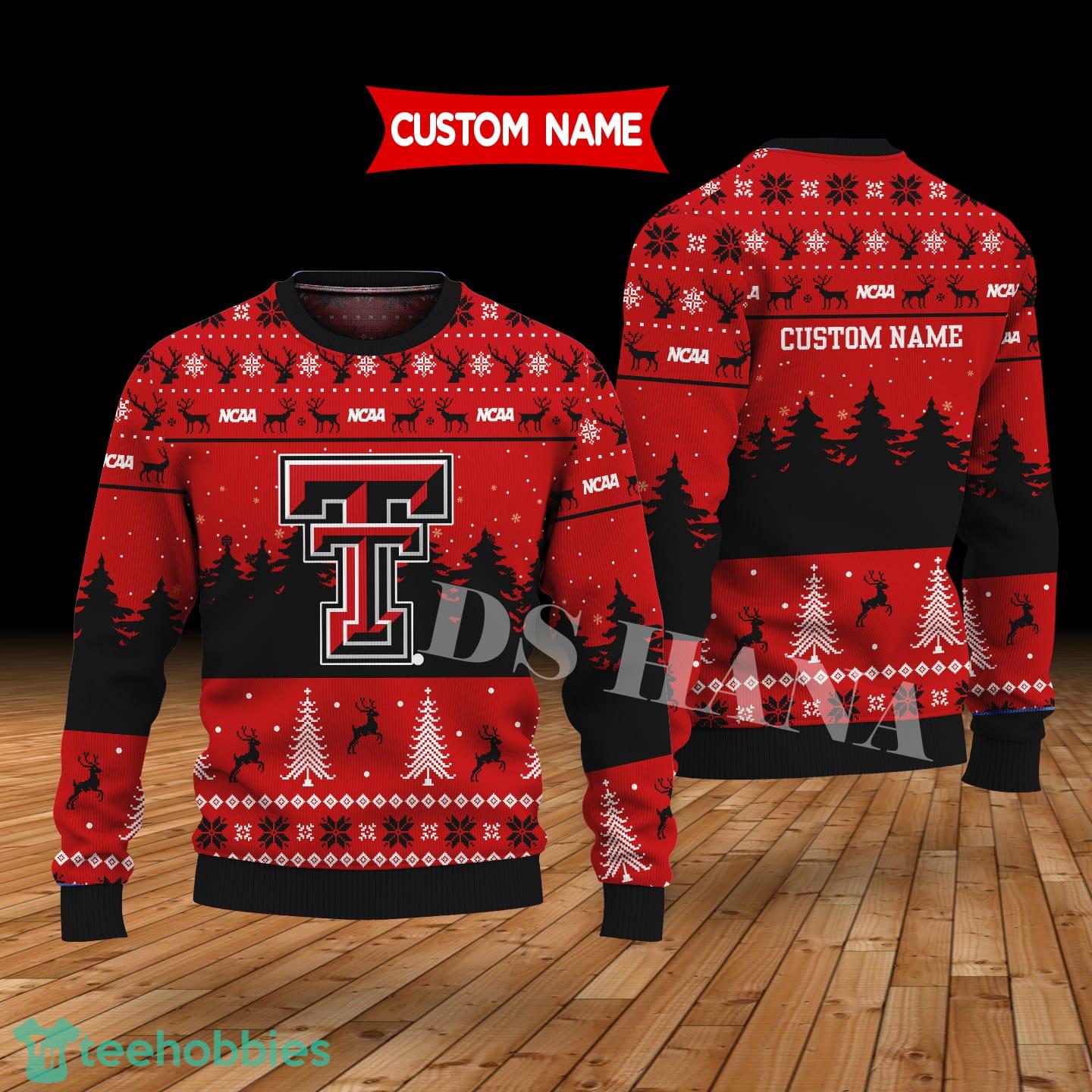 Texas Tech Red Raiders Custom Name Merry Xmas Sweater For Texas Tech Red Raiders Fans Sweater