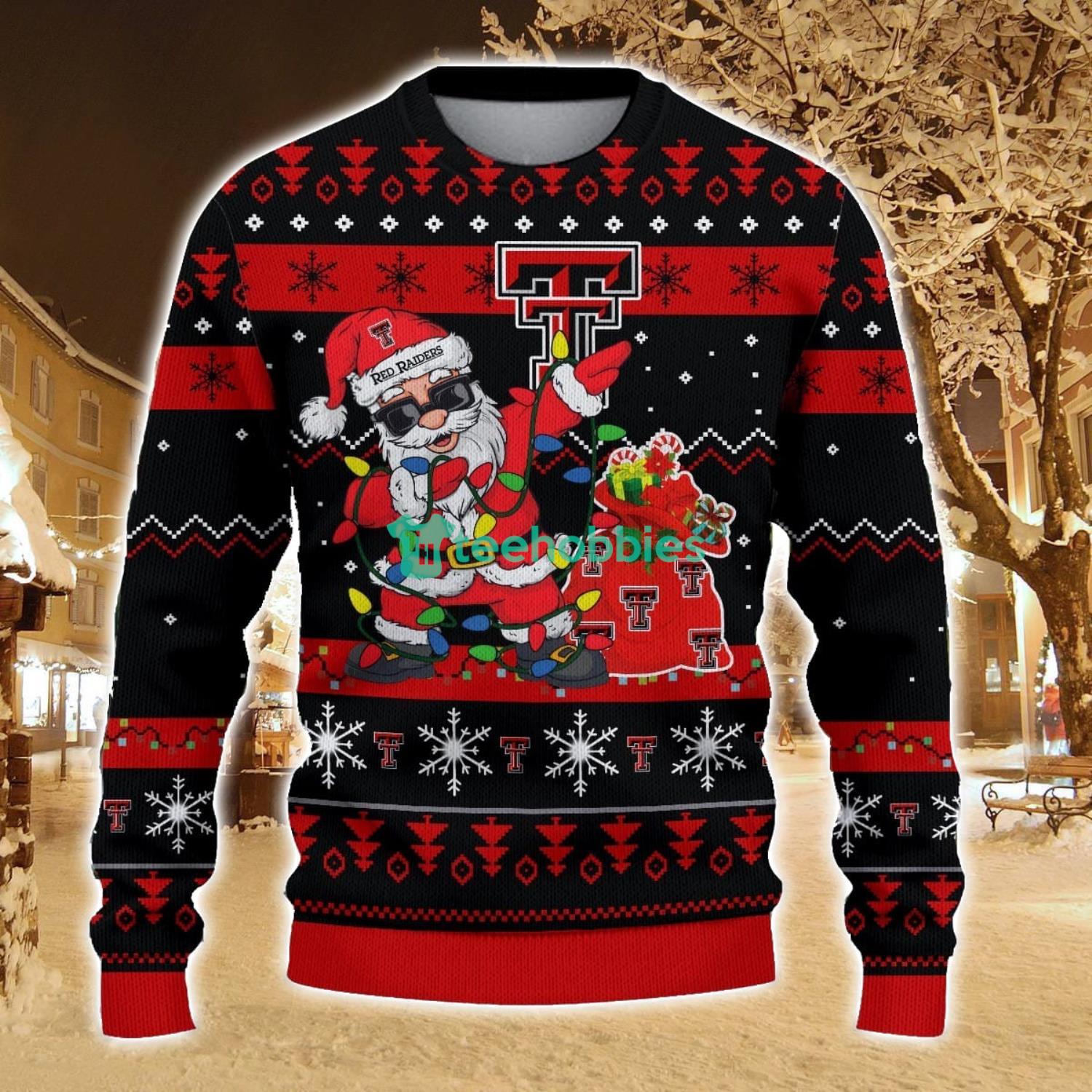 Texas Tech Red Raiders Santa Claus Ugly Christmas Sweater All Printed Sweater For Fans Gift Ideas