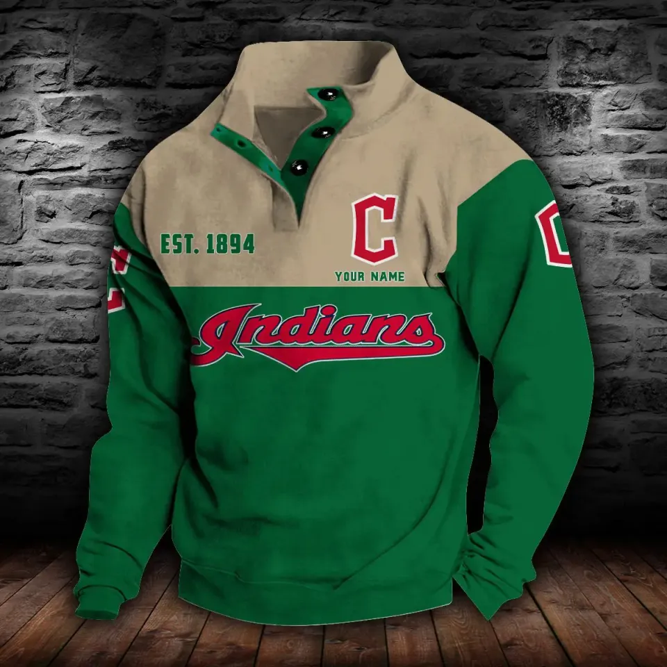 Cleveland Stand Collar Sweatshirt, Custom Baseball Fan Gift