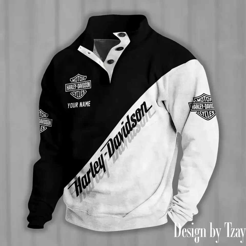 Haarleyy Davidson Custom Stand Collar Sweatshirt, Motor Racing Fan Gift