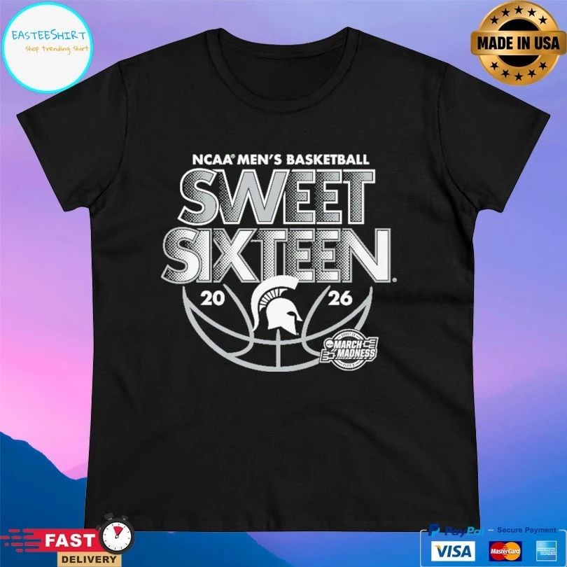 Michigan State Spartans NCAA Men’s Basketball Sweet Sixteen March Madness 2026 T-shirts