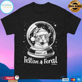 Naughty List Festive And Feral Cat Christmas 2025 T-shirts