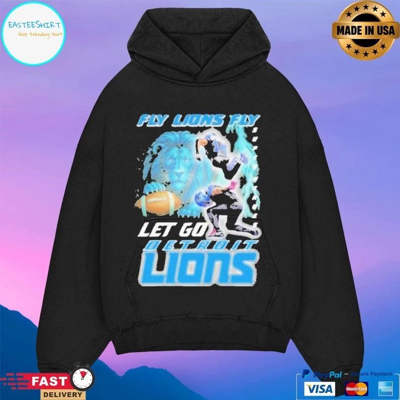 Fly Lions Fly Super Heroes Let’s Go Detroit Lions T-shirts