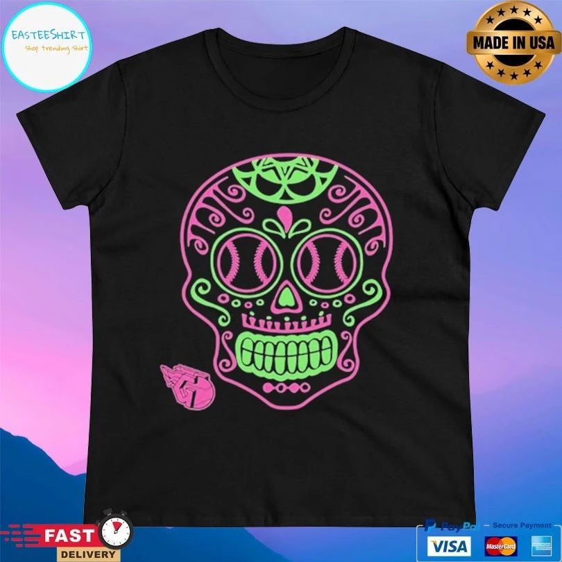Cleveland Guardians Luxe Signature Knit Sugar Skull T-shirt