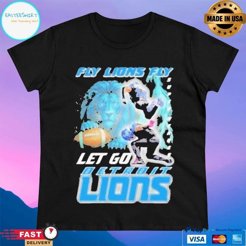 Fly Lions Fly Super Heroes Let’s Go Detroit Lions T-shirts