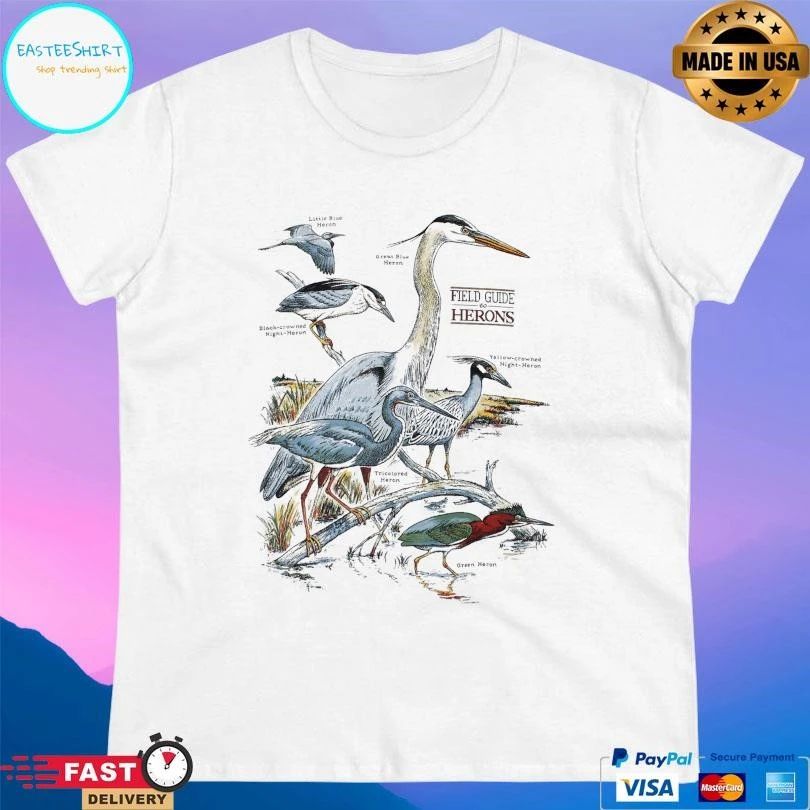 Field Guide To Herons Adult Ash T-shirts