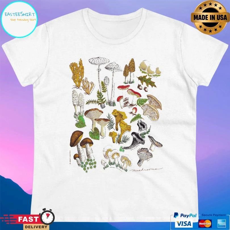 Mushrooms Adult Natural T-shirts