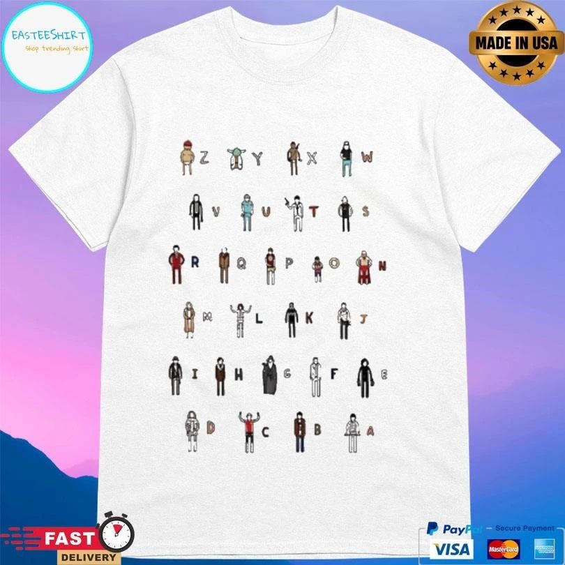 Z-A Movie Characters Alphabet T-shirts