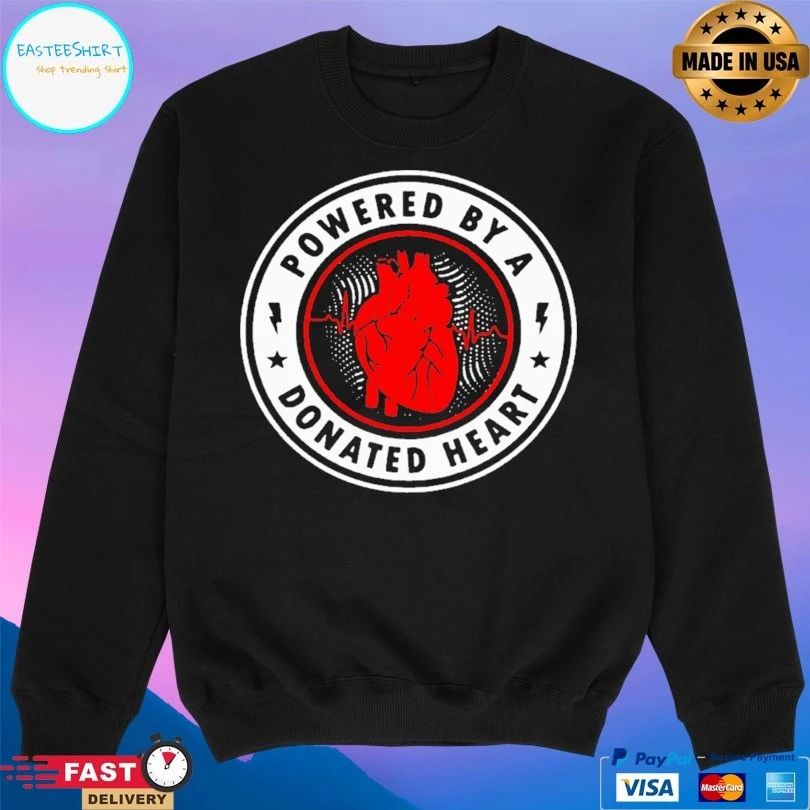 Powered By A Donated Heart Logo T-shirt