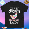 Crazy Chicken Lady Floral Hen Silhouette Graphic T-shirt